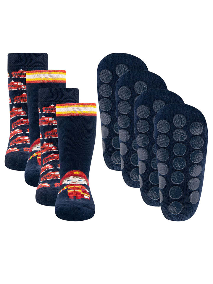 4er-Set Stoppersocken ABS 4er Pack Feuerwehr in bunt