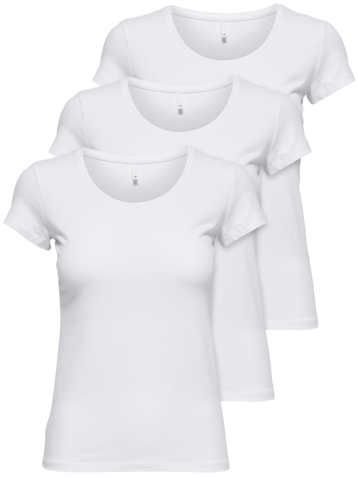3er-Set  T-Shirt in White / white / white