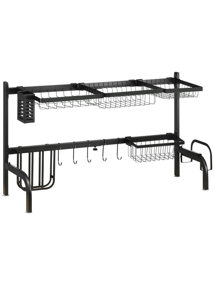 Abtropfgestell in Schwarz 93L x 30B x 52H cm