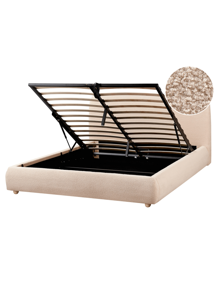 2-tlg Doppelbett BLAGNAC in Beige