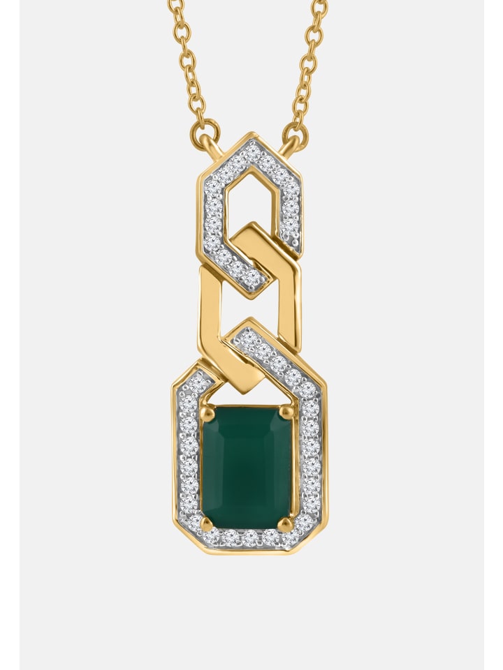 Halskette aus 585 Gelbgold mit Diamant