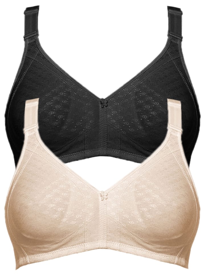 2er Pack BH ohne Bügel Topsy Plus in Haut Schwarz