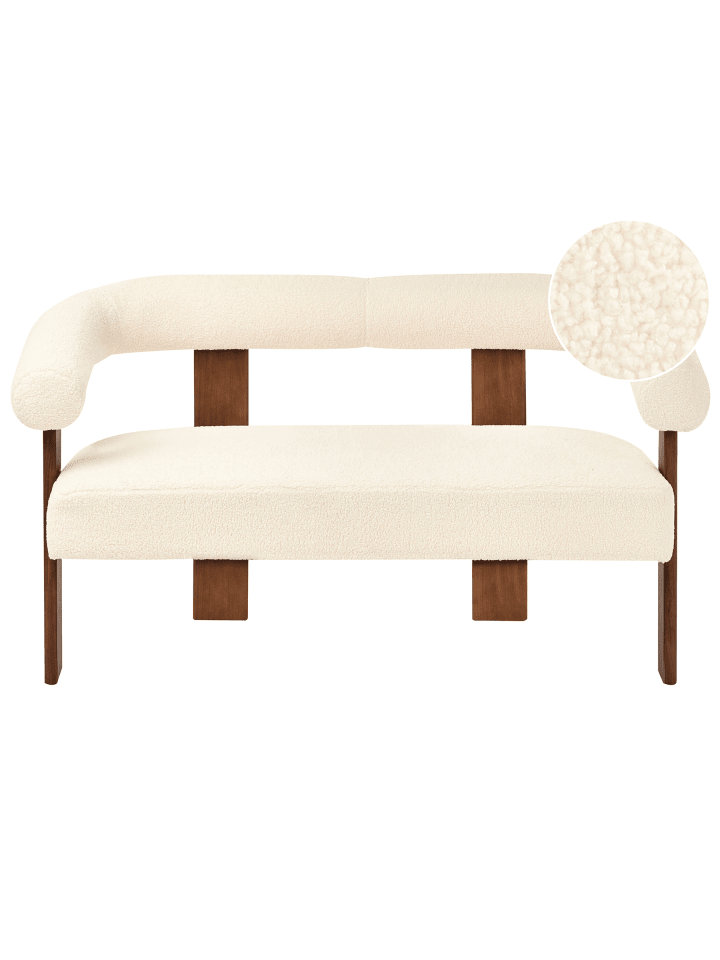 2-Sitzer Sofa ILBRO in Weiß/Braun - (W) 138 x (H) 76 x (L) 68 cm
