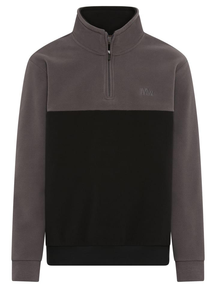 Fleecepullover in schwarz Anthracit