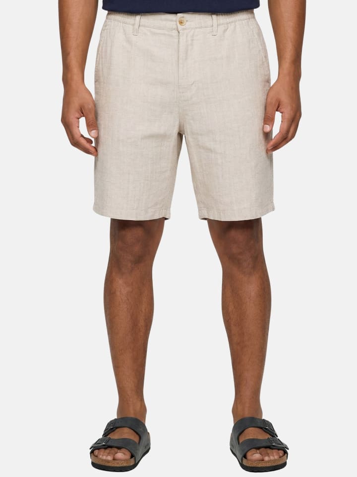 Leinen Shorts "A212" in Beige