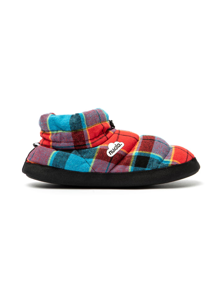 Hausschuhe "Boot Home Scotland" in Rot/Blau