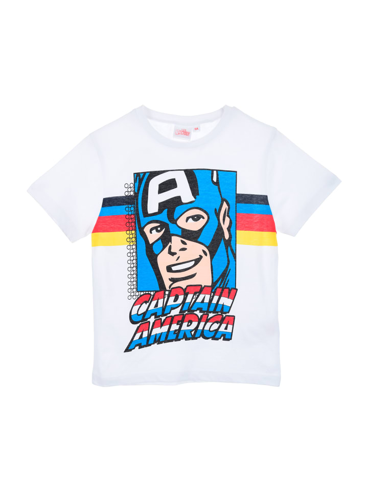 T-Shirt Captain America in Weiß