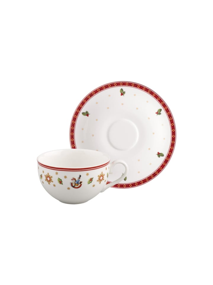 2er Set Kaffeetasse mit Untertasse Toy's Delight in Weiß 170 ml