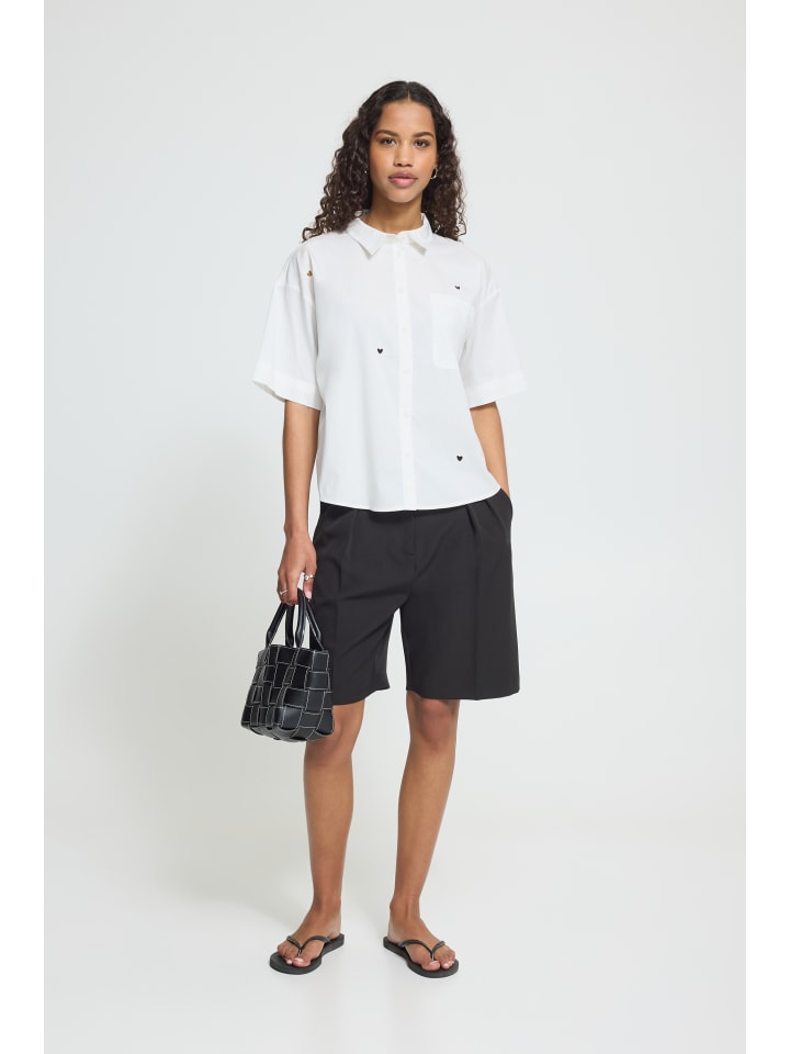 Hemd kurzarm IHLELAYA Baggy fit in Cloud Dancer