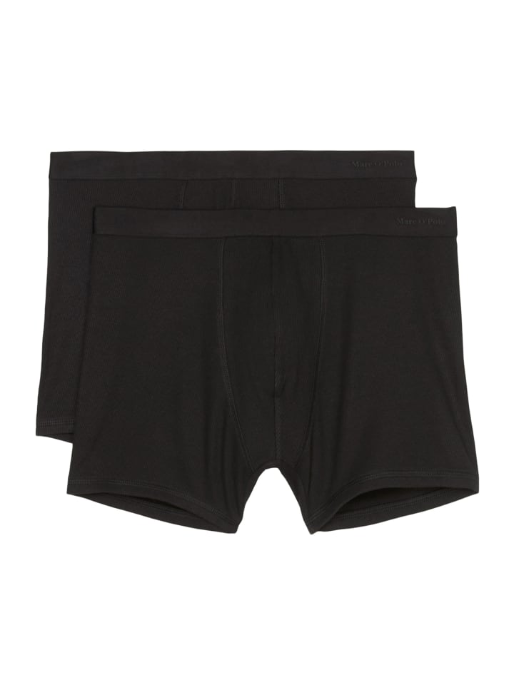 Long Short / Pant Iconic Rib Cotton in Schwarz