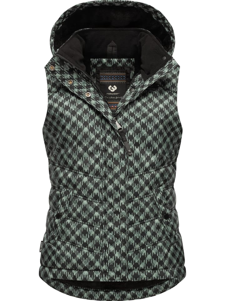 Steppweste Hesty Print in Dusty Green