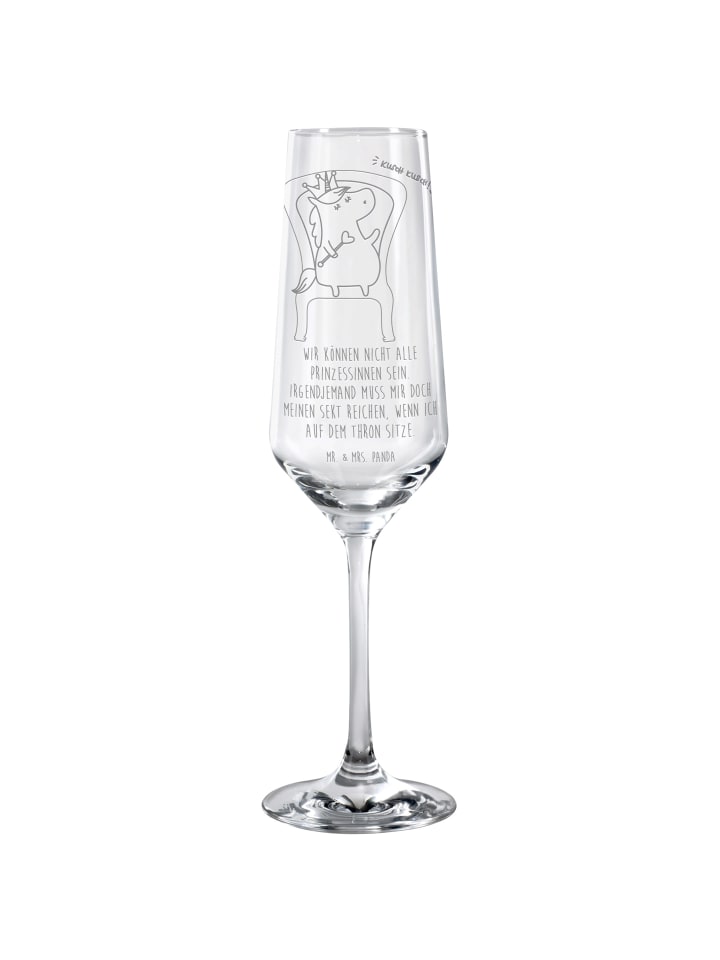 Champagnerglas Einhorn Prinzessin mit Spruch in Transparent