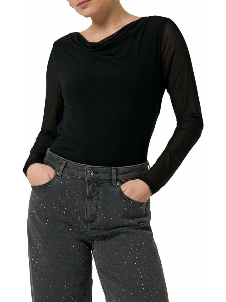 Langarmshirt für Damen in schwarz