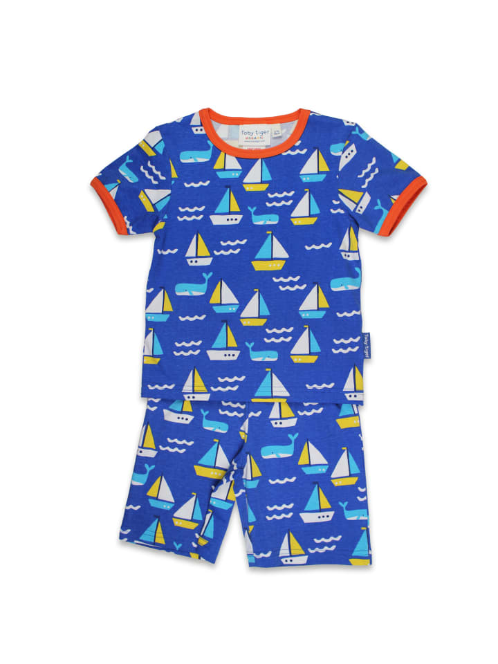 Schlafanzug mit Pyjama St Ives Print in blau