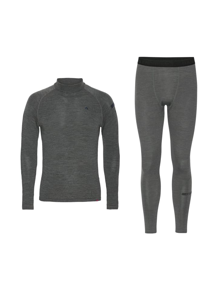 Baselayer-Set Extreme Merino in dark grey
