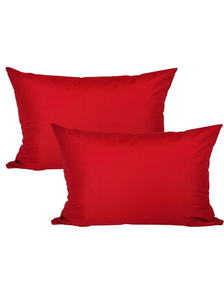 2er Set Outdoor Kissenhülle 40x60cm Uni in Rot