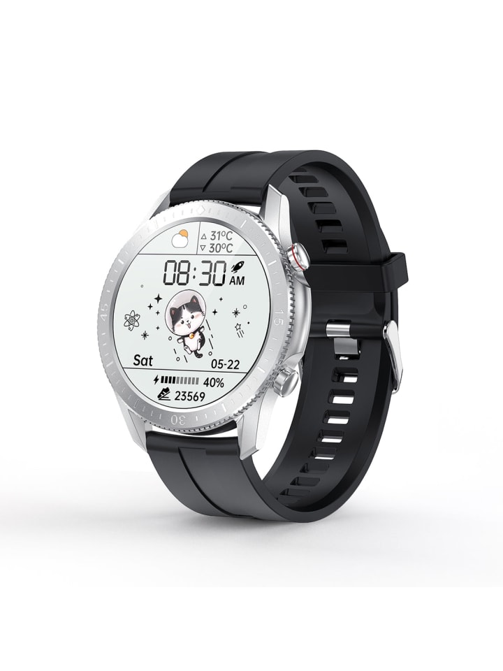 Multifunktionale Smartwatch in Schwarz
