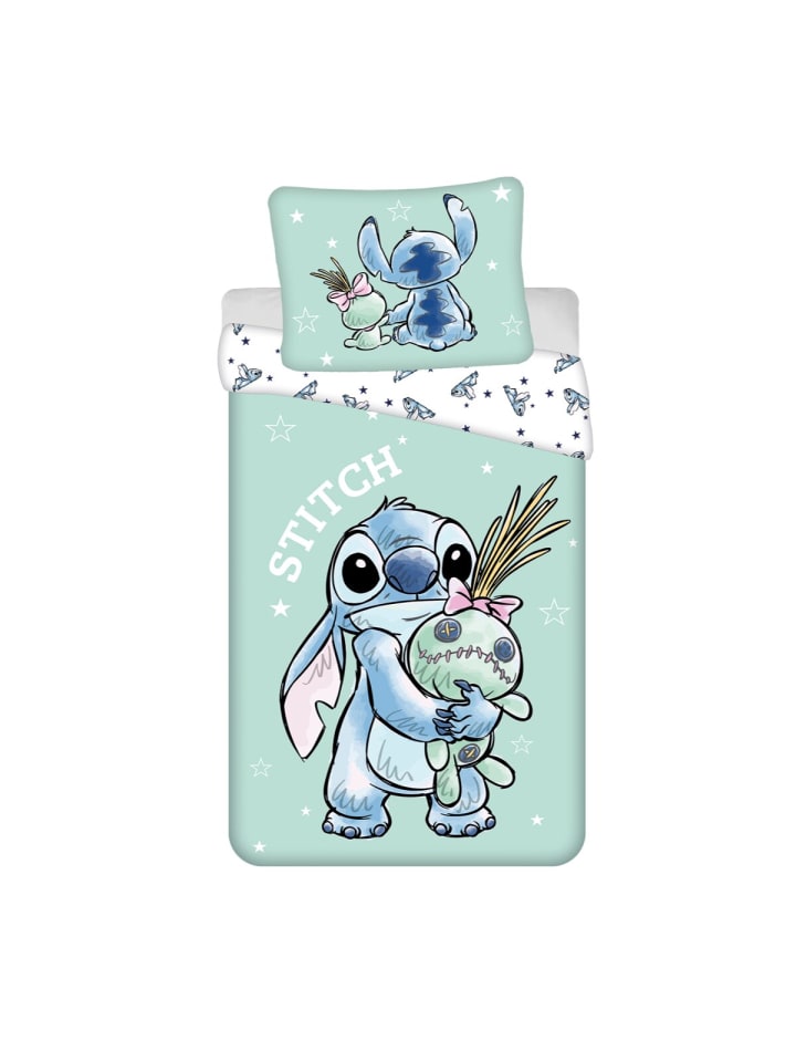 Disney Lilo & Stitch Bettwäsche Buddies Design 140x200 cm 70x90 in Türkis