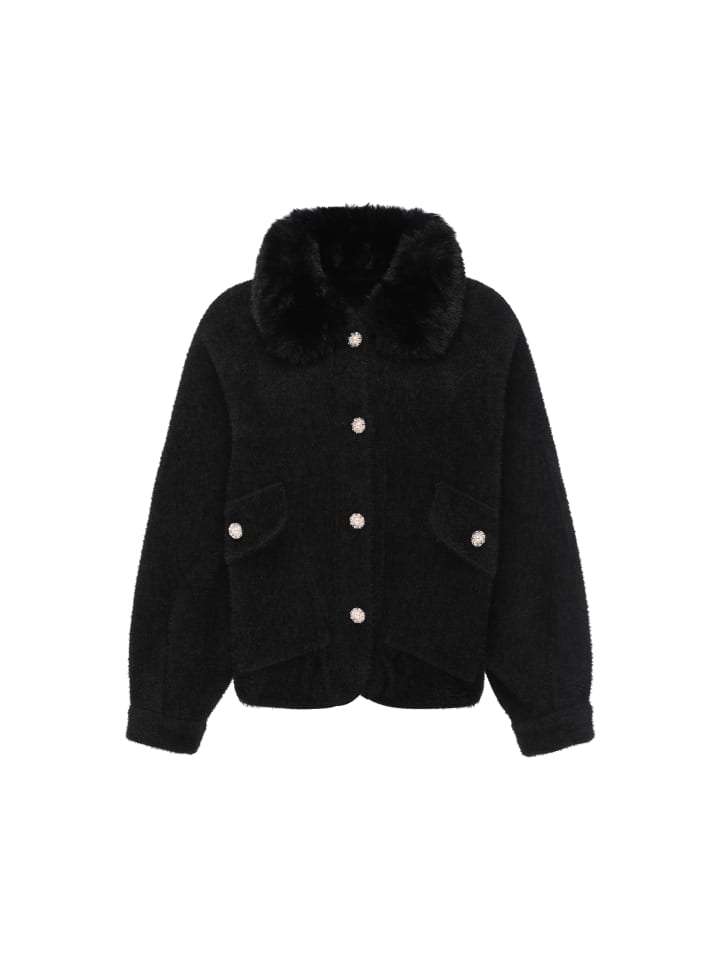 Women Cardigan in Black Offwhite