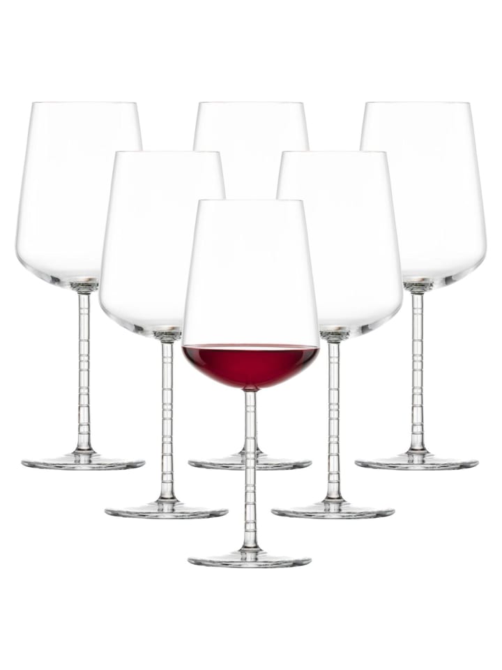 6er Set Bordeaux Rotweingläser Journey in Transparent 633 ml