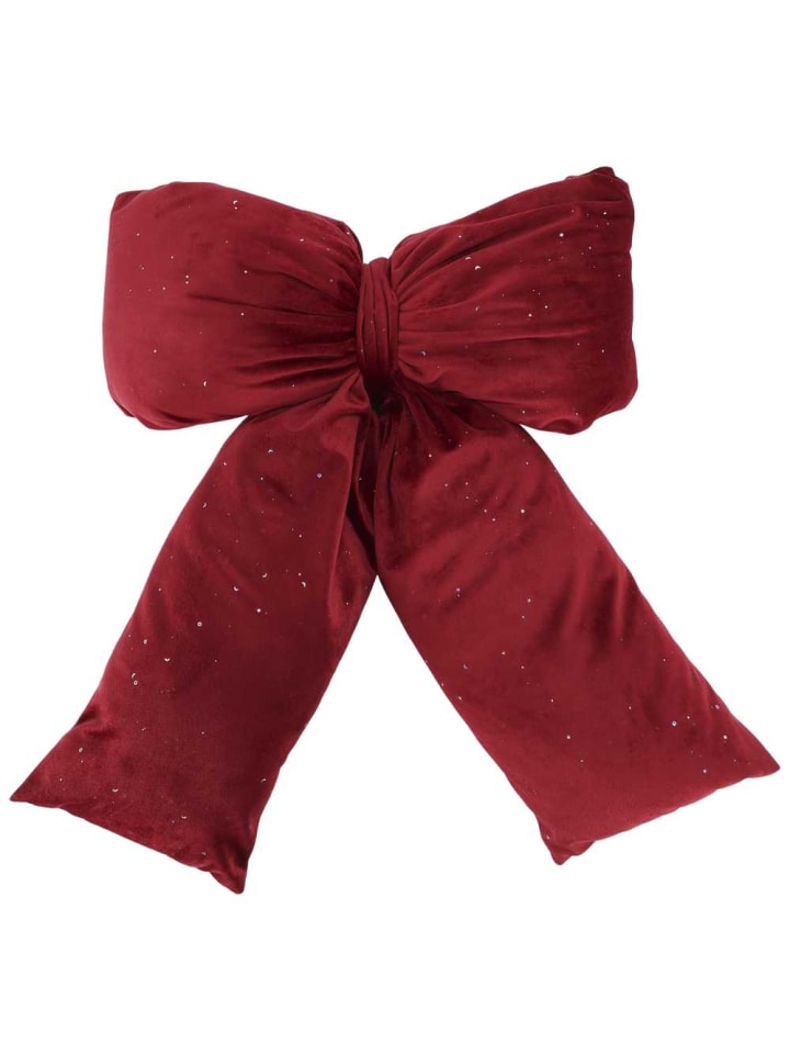 SCHLEIFE Rot SAMT mit Glitzer 50x40 cm
