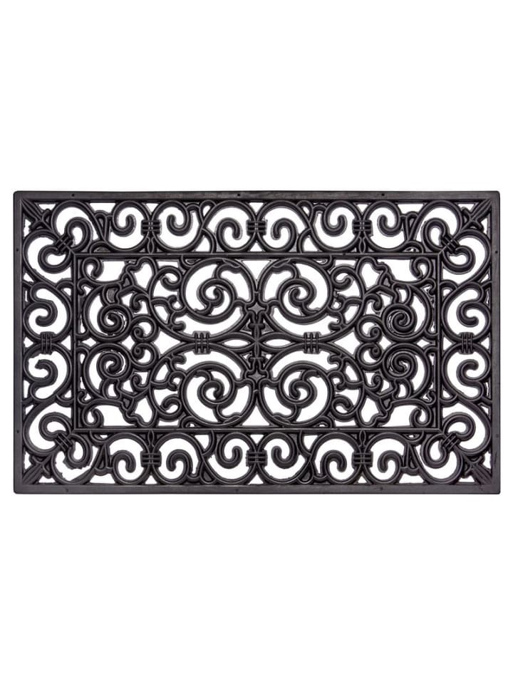 Fußmatte Gusseisen-Optik Ornamente - schwarz
