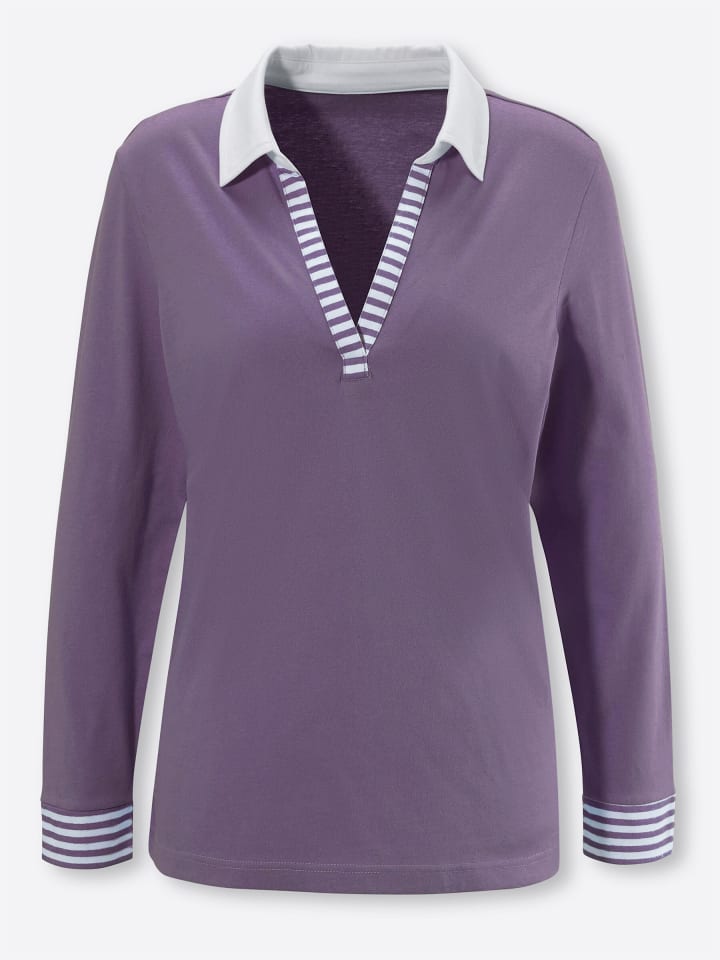 Langarm-Shirt in feige-weiß