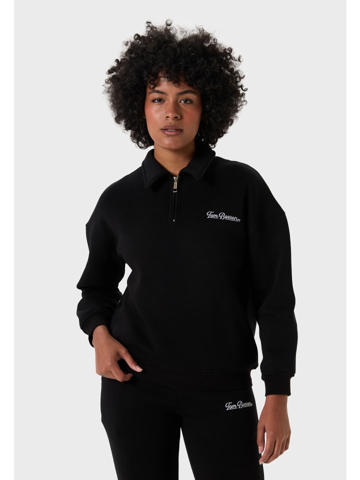 Freizeitanzug Oversize Half Zipper Relaxed Tracksuit in black