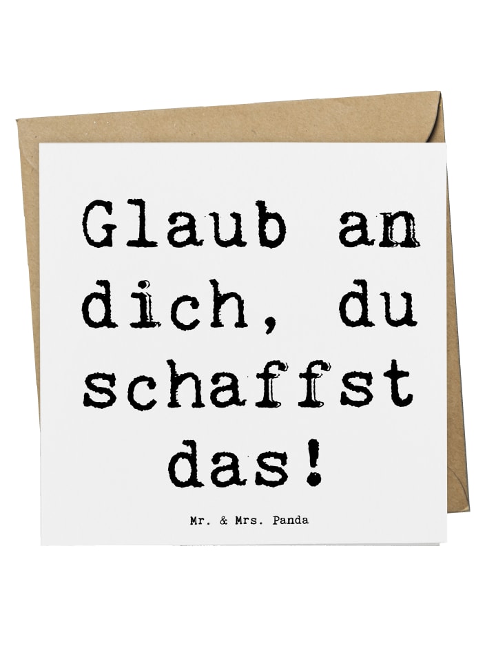 Grußkarte Spruch Schulanfang Glaube mit Spruch in Weiß