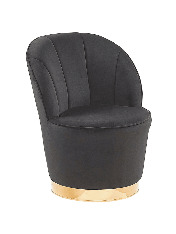 Sessel ALBY in Schwarz/Gold - (W) 56 x (H) 72 x (L) 61 cm