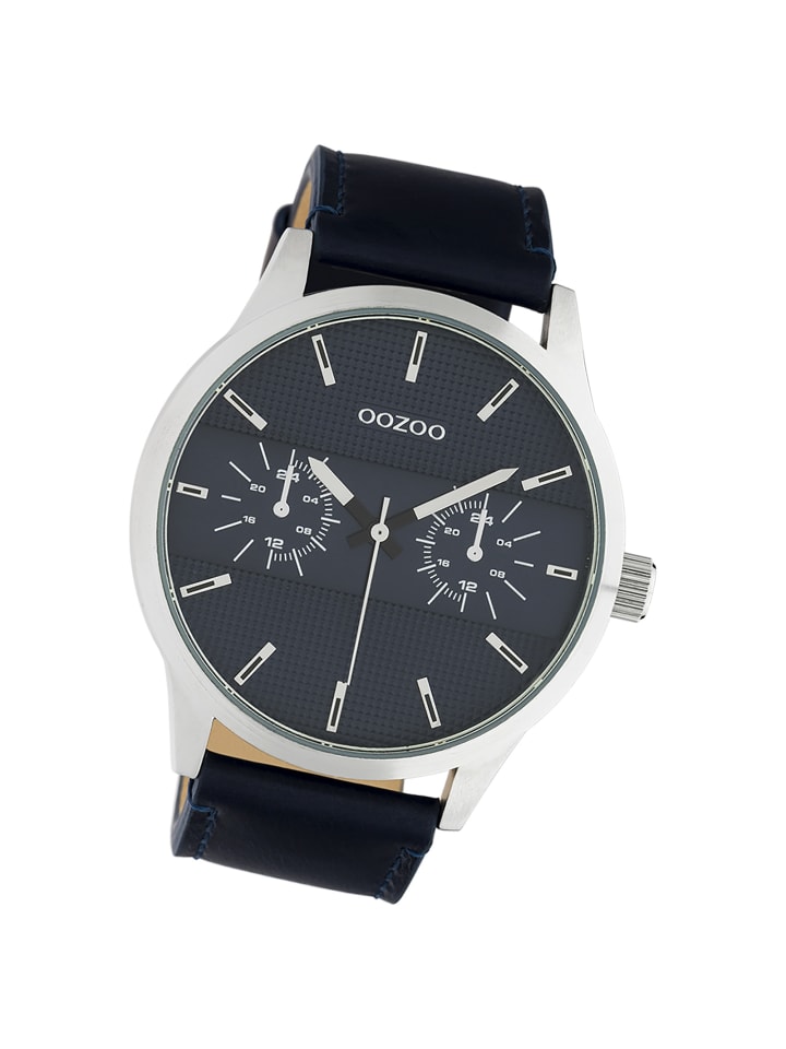 Analog-Armbanduhr Oozoo Timepieces dunkelblau extra groß (ca. 48mm)