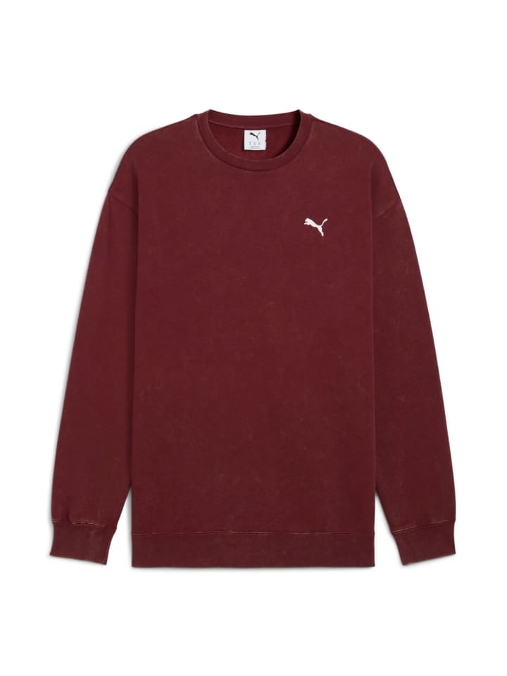 Sweatshirt Essentials Elevated Relaxed Wash Fleece Crew in rot