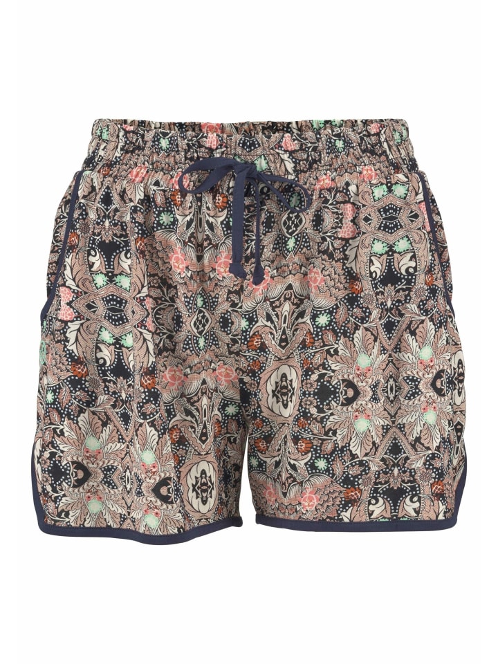 Strandshorts in marine-bedruckt