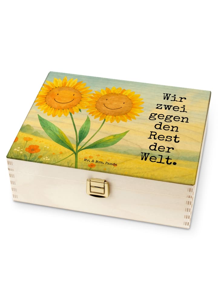 Teedose Blume Sonnenblume Design mit Spruch in Weiß