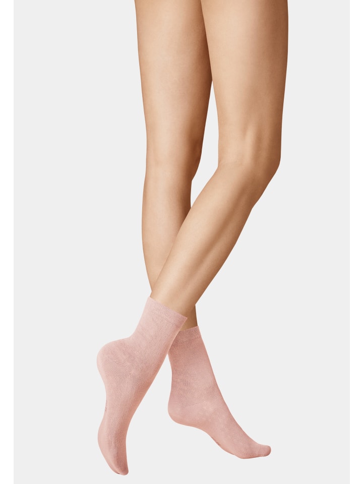 Socken Open Structure Fashion in powder rose