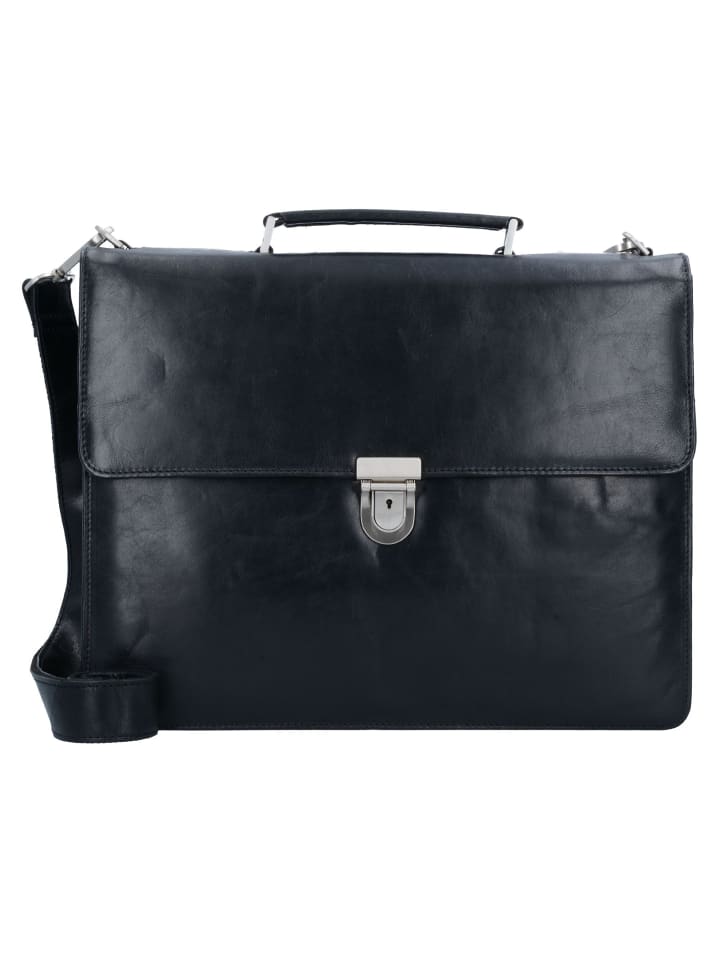 Cambridge Aktentasche Leder 40 cm Laptopfach schwarz