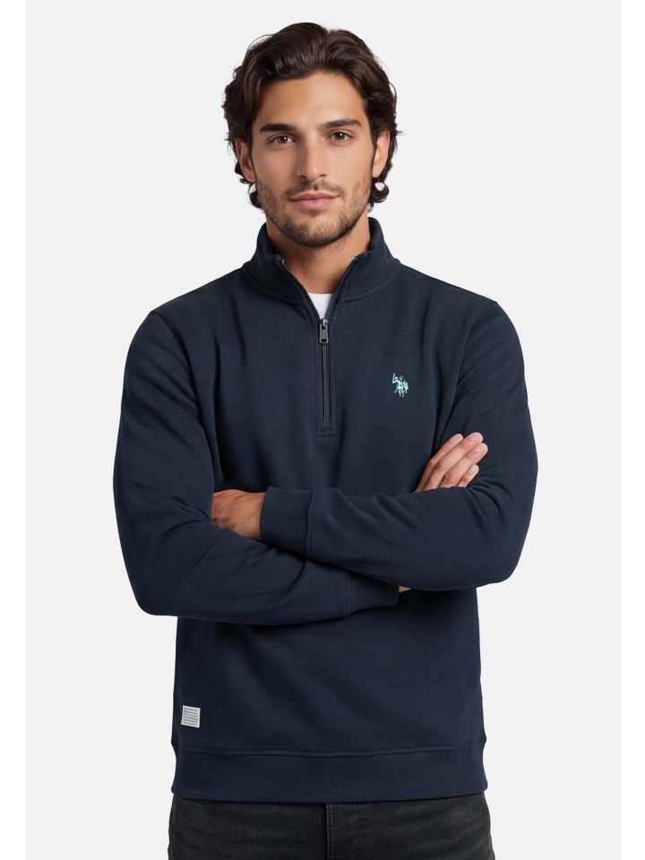 U.S. POLO ASSN. Herren Half-Zip Sweatshirt P053 in Navy
