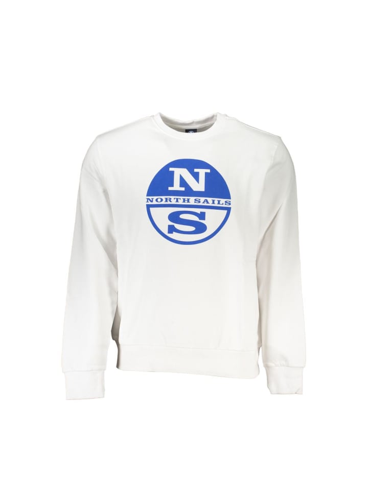Weiß Baumwolle Herren Sweatshirt