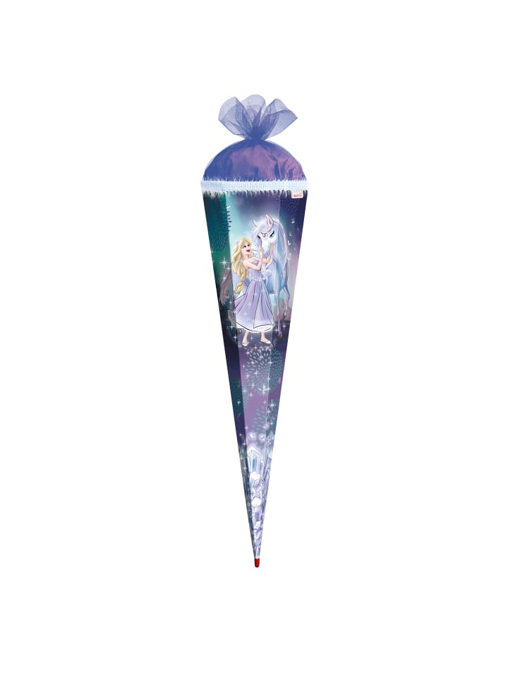 Schultüte groß Königin im Eis 85 cm, Glitter in Bunt