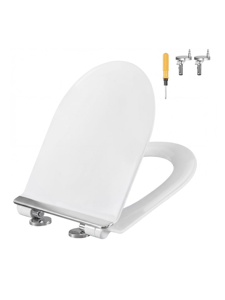 WC-Sitz Urea-Duroplast Bekin in Weiß - (B)35.7 x (H)5 x (T)43 cm