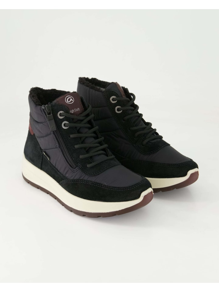 Schnürstiefeletten in Schwarz