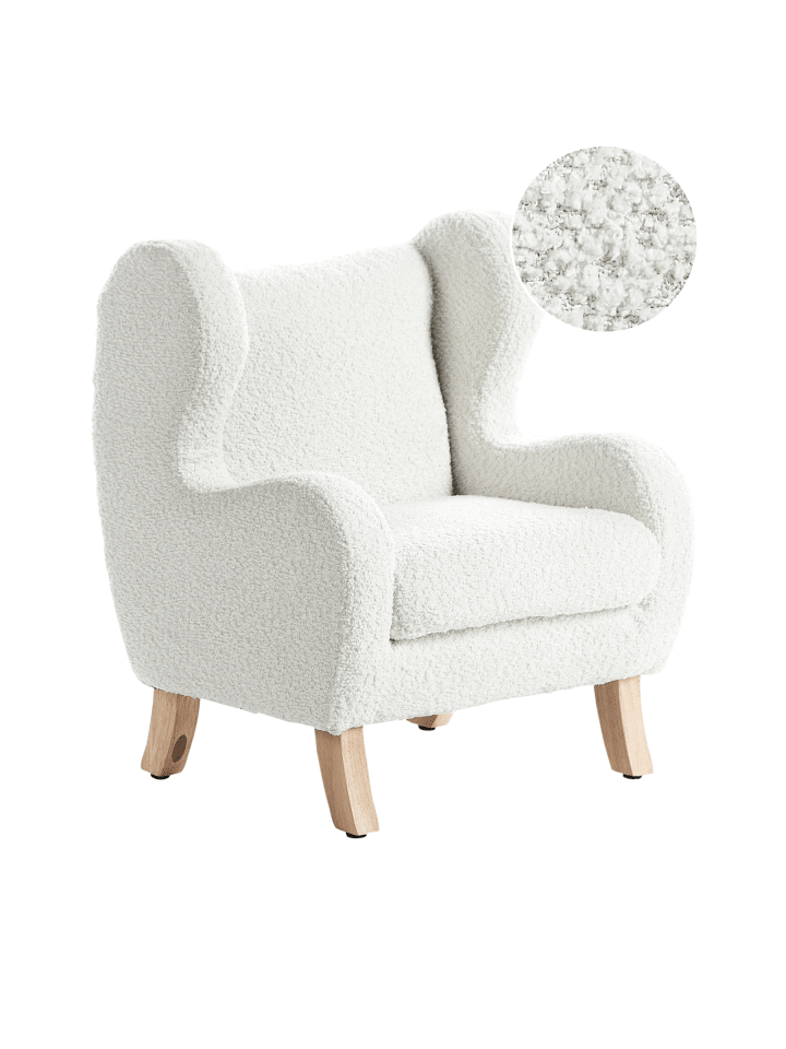 Kindersessel FARUM in Weiß/Braun - (W) 45 x (H) 55 x (L) 41 cm