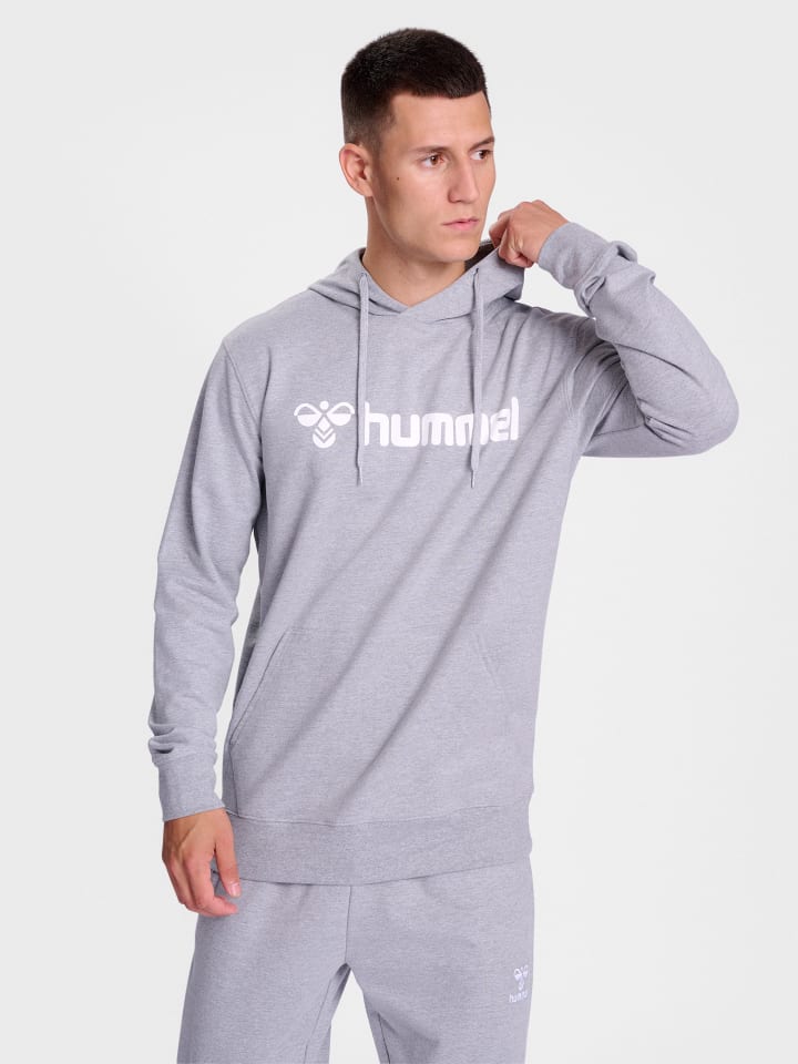 Verstellbare Taille Kapuzenpullover Hmlgo Erwachsene in GREY MELANGE