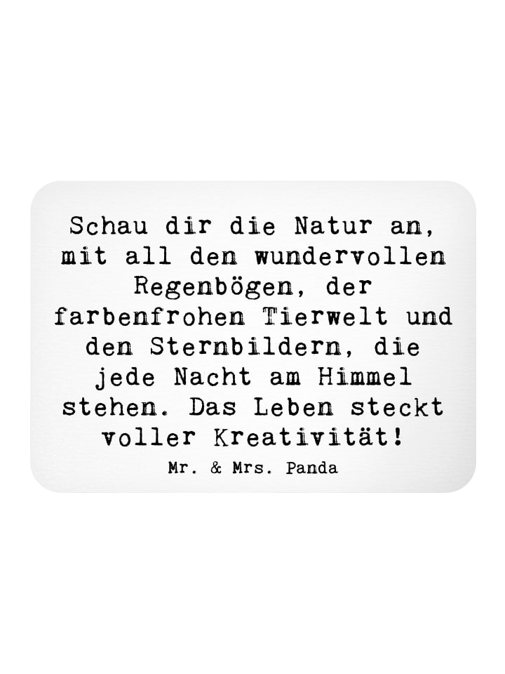 Magnet Spruch Kreativität im Leben mit Spruch in Weiß