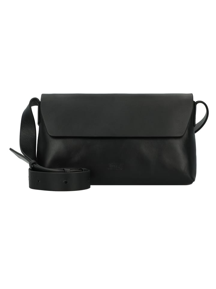 Arva Umhängetasche Leder 28 cm schwarz