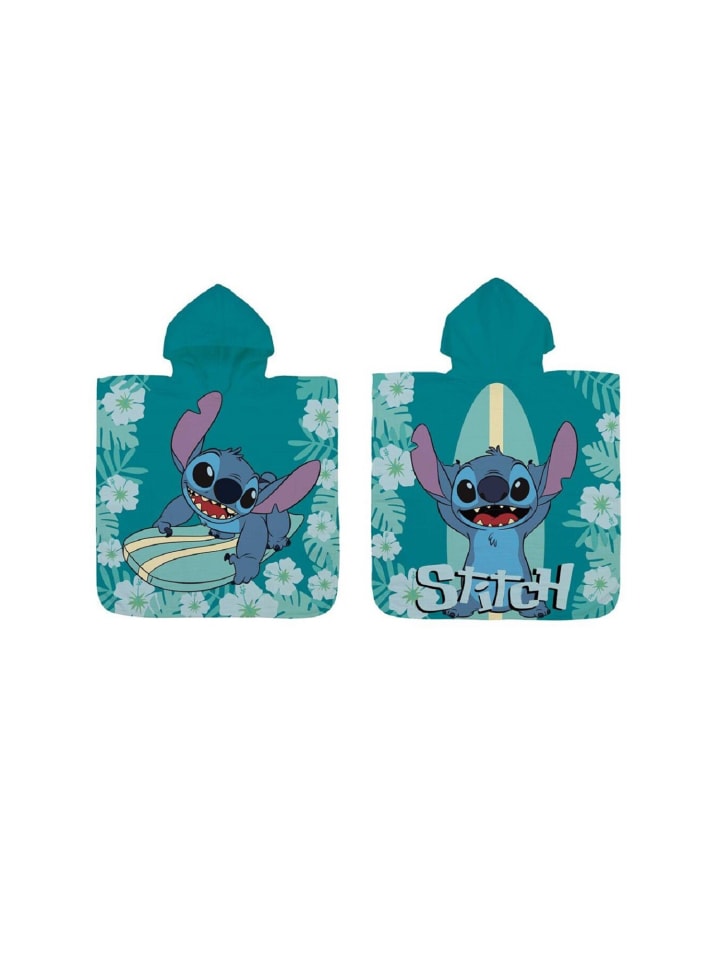 Lilo & Stitch Kinder-Kapuzenhandtuch Badeponcho Bequem und Stylisch in Blau