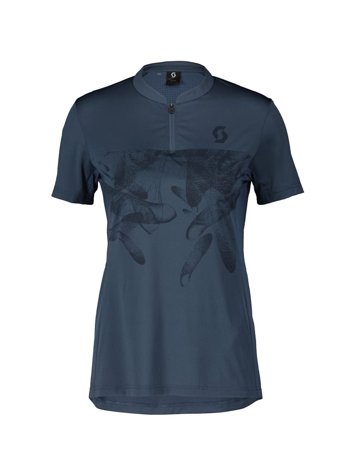 W TRAIL FLOW ZIP S/SL SHIRT in Blau