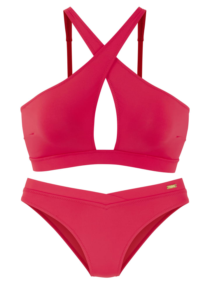 Bustier-Bikini in neon rot
