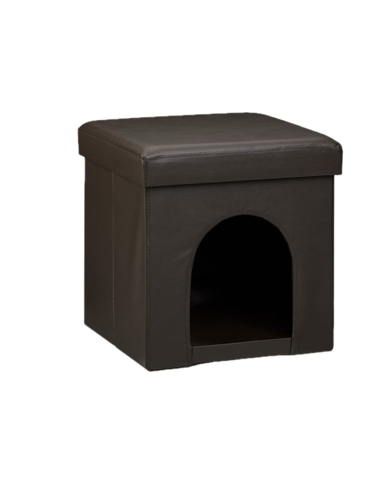 Hundebox Sitzhocker in Braun - (B)38 x (H)38 x (T)38 cm