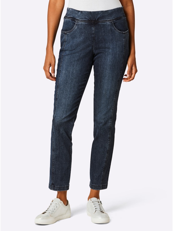 Lyocell-Baumwoll-Schlupfjeans in blue-black